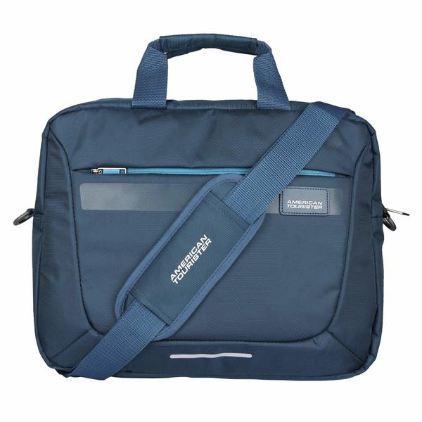 Buy American Tourister Amt Rexton 01 Navy Lightweight Laptop Messenger Bag with Multiple Organiser on EMI