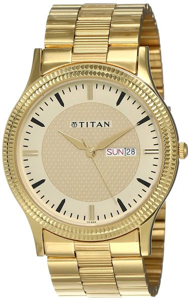 Buy Titan Analog Gold Dial Men's Watch-NM1650YM04 / NL1650YM04 on EMI