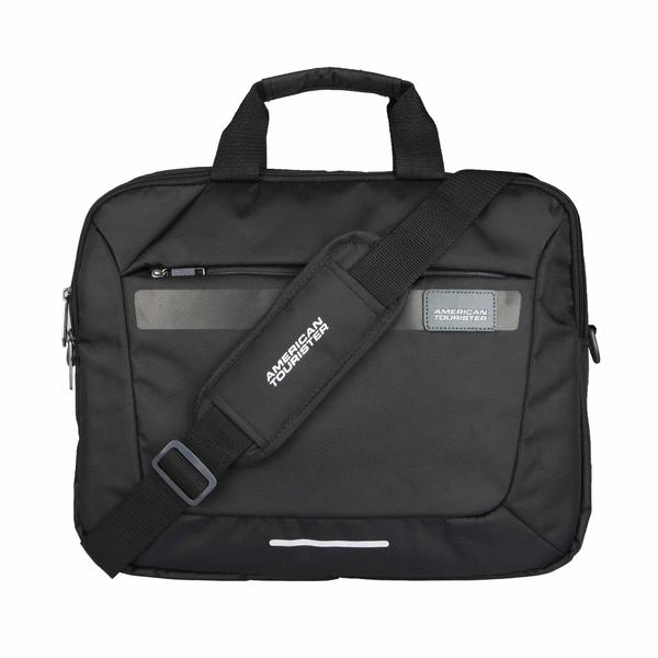 Buy American Tourister Amt Rexton 02 Black Lightweight Laptop Messenger Bag with Multiple Organiser on EMI