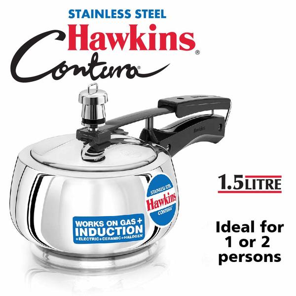 Buy Hawkins Stainless Steel Pressure Cooker, 1.5 Litres, Silver (SSC15) on EMI