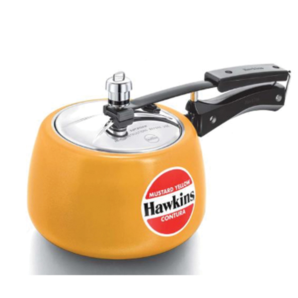 Buy Hawkins - CMY30 Contura Ceramic Coated Pressure Cooker, 3 litres, Mustard Yellow on EMI