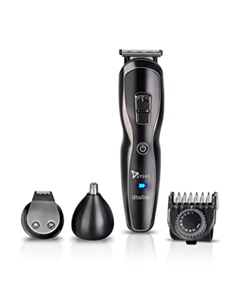 Buy SYSKA HT3333K Corded & Cordless Stainless Steel Blade Grooming Trimmer with 60 Minutes Working Time (Black) on EMI
