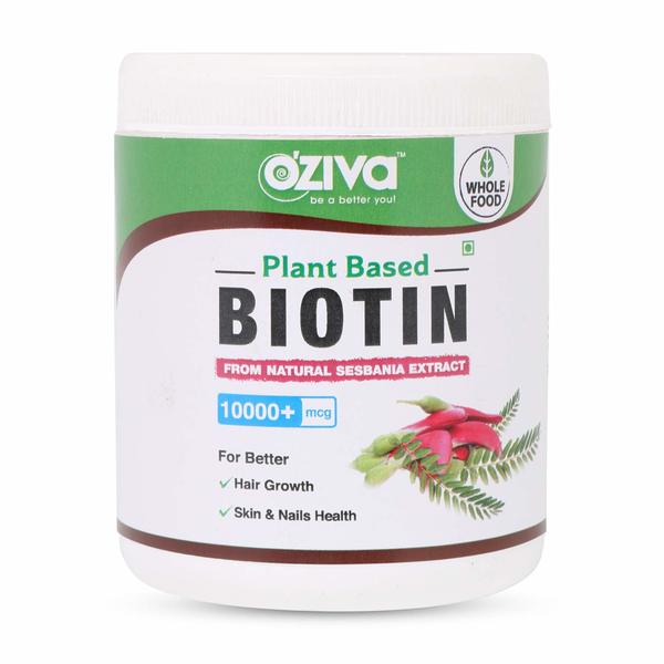 Buy Oziva Plant Based Biotin 10000+ mcg (with Sesbania Agati Bamboo Shoot Amla) on EMI