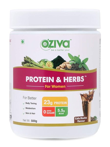 Buy OZiva Protein & Herbs For Women, Whey Protein Shake With Ayurvedic Herbs, Cafe Mocha, 16 Servings on EMI