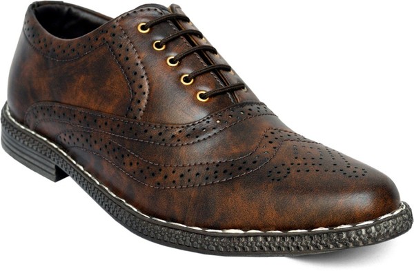 Buy Brogue Oxprd Synthetic Leather Foemal Office Shoes For Men on EMI