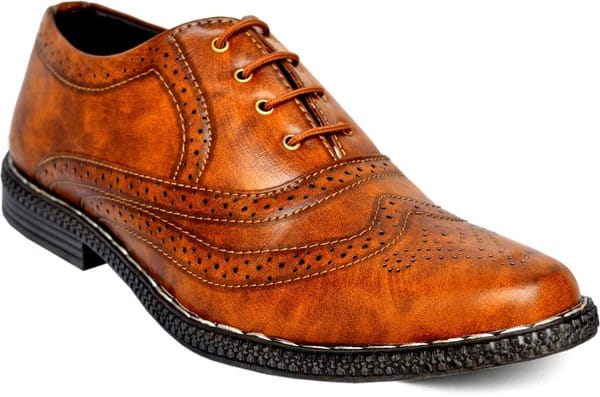 Buy Brogue Oxprd Synthetic Leather Foemal Office Shoes For Men on EMI