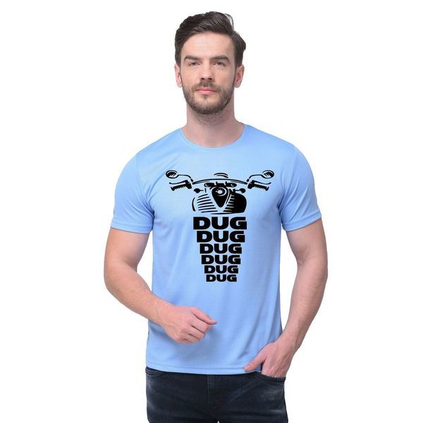 Buy DUG-DUG PRINTED ON LIGHT BLUE ROUND NECK Tshirt on EMI