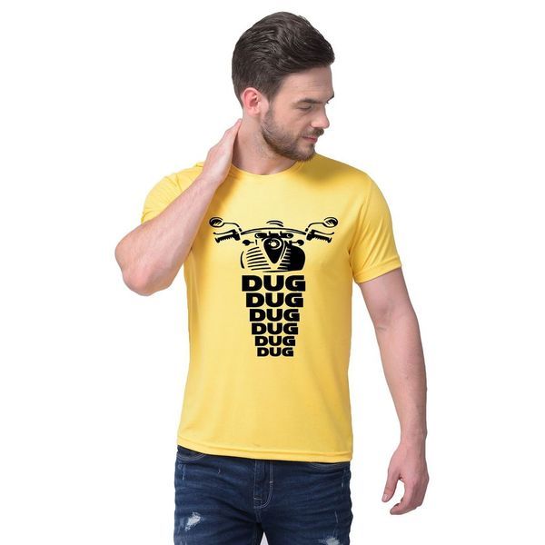 Buy DUG-DUG PRINTED ON YELLOW ROUND NECK Tshirt on EMI
