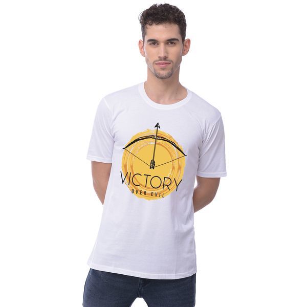 Buy VICTORY PRINTED ON WHITE ROUND NECK Tshirt on EMI