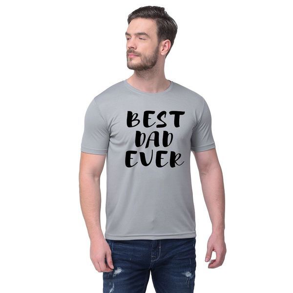 Buy BEST DAD EVER PRINTED ON GREY ROUND NECK Tshirt on EMI