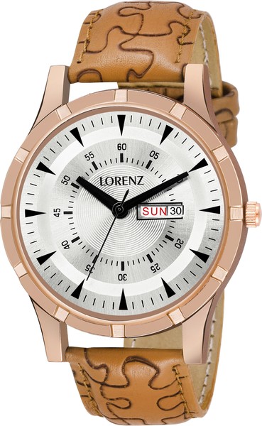 Buy Lorenz White dial Leather Strap Day & Date Mens watch-MK-1099A on EMI