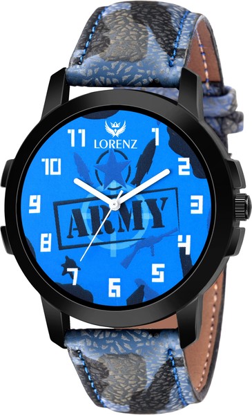 Buy Lorenz Blue Army Dial Wrist Watch for Men|Watch for Boys |MK-2068W on EMI