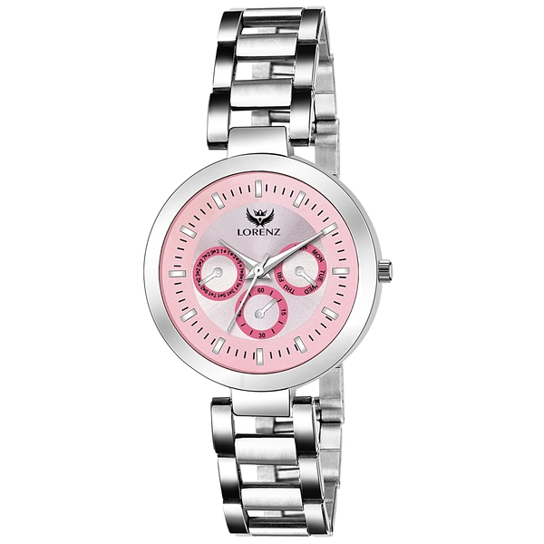Buy Lorenz Pink Dial Stainless Steel Women's Watch | Watch for Girls - AS-68A on EMI