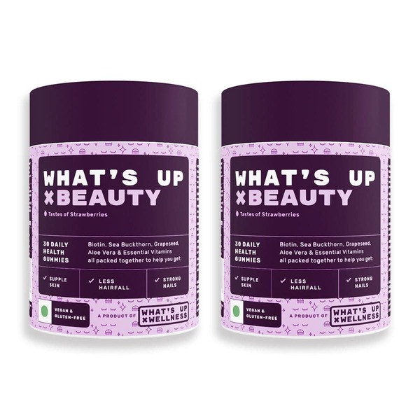 Buy What's Up Wellness Beauty Gummies - For Hair, Skin and Nails I Biotin, Vitamins A to E, Folic Acid, Zinc, & more - 60 Days Pack on EMI