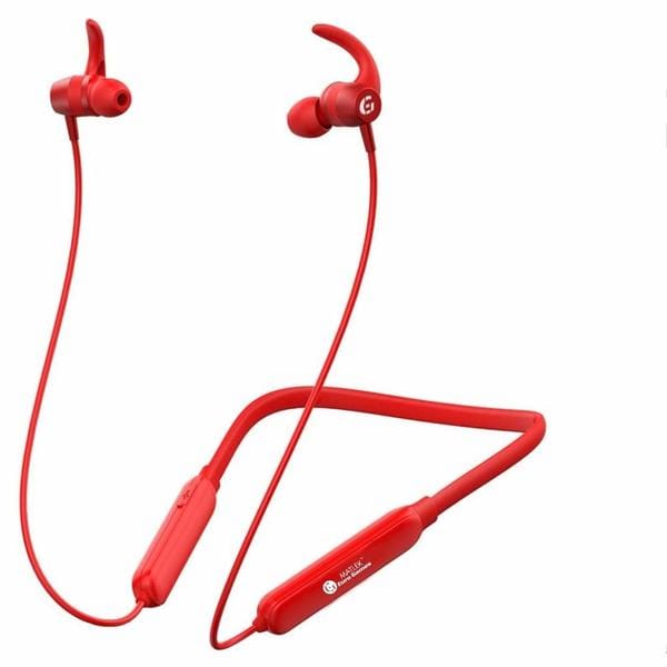 Buy Matlek 15 Hours Non-Stop Wireless  Neckband with Mic Sweat Proof for Running, Gym Work with All The Bluetooth Phones and Devices(Red) on EMI