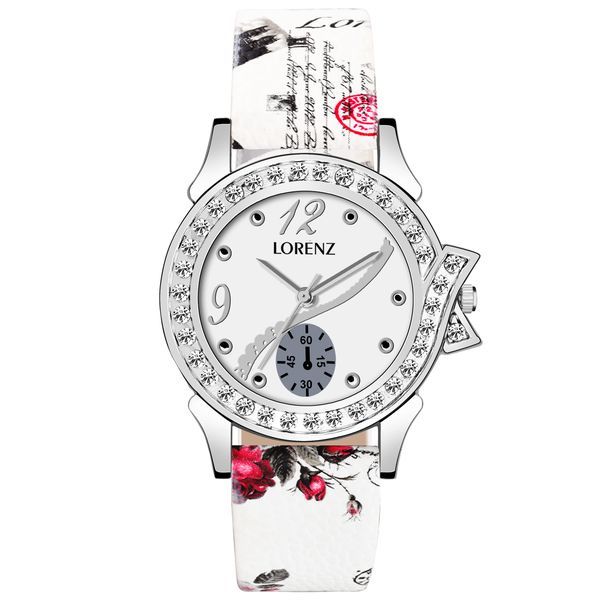 Buy Lorenz AS-51A Beautiful White Printed Strap Watch for Women|Watch for Girls on EMI
