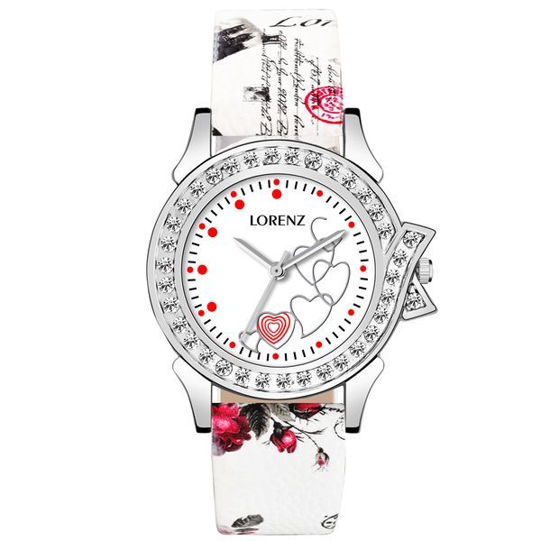 Buy Lorenz AS-53A Attractive Blossoms Printed Strap Watch for Women|Watch for Girls on EMI