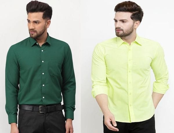 Buy Indicul Combo Of 2 Plain Shirt For Men's Casual Shirts (Multicolor) on EMI