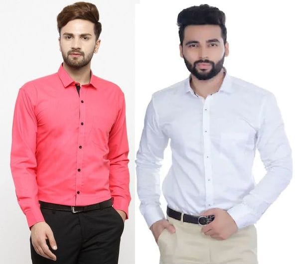 Buy Indicul Combo Of 2 Plain Shirt For Men's Casual Shirts (Multicolor) on EMI