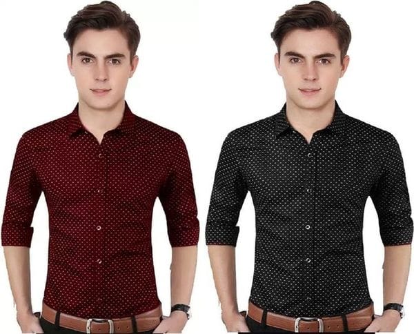 Buy Balino London Combo Of 2 Printed Shirt For Men's (Red & Black) on EMI