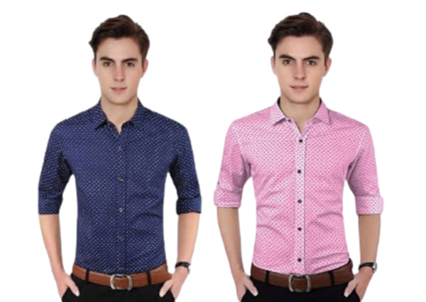 Buy Balino London Combo Of 2 Printed Shirt For Men's (Blue & Pink) on EMI