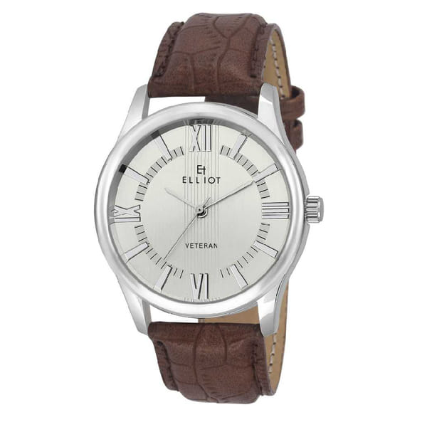 Buy Elliot Silver Dial Analog Leather Strap Wrist Watch For Men on EMI