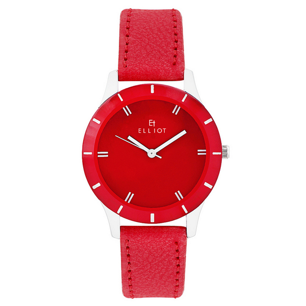 Buy Elliot Red Dial Analog Leather Strap Wrist Watch for Women on EMI