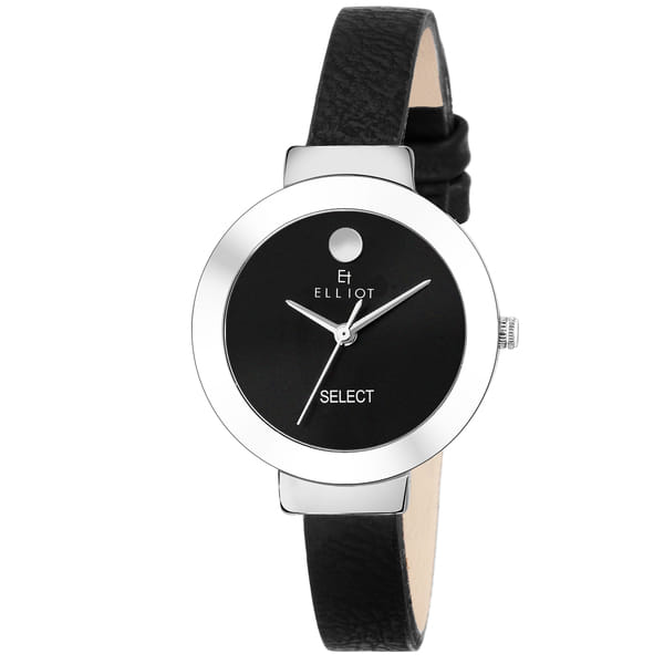 Buy Elliot Black Dial Analog Leather Strap Wrist Watch For Women on EMI