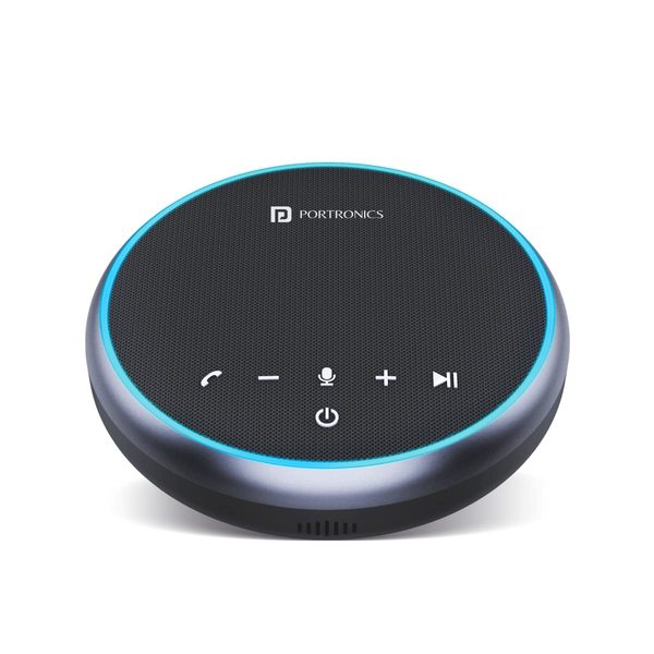 Buy Portronics Talk One Noise Cancellation Conference Speaker with 5M Microphone Coverage, 360 Voice Coverage for Zoom, Skype, Meet, Webinar, Conference Calls(Black) on EMI