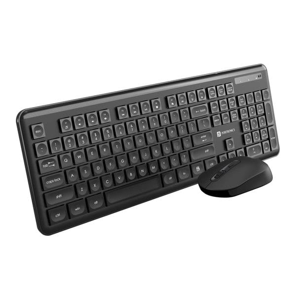 Buy Portronics Key4 Combo 2.4GHz Wireless Keyboard Mouse Set I Noiseless I Multi-Media Shortcut Key Function(Black) on EMI