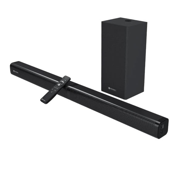 Buy Portronics Pure Sound 103 100W Detachable Bluetooth Soundbar with Wired Subwoofer, 2.1 Channel System, USB, Aux, TF Card Slot (Black) on EMI