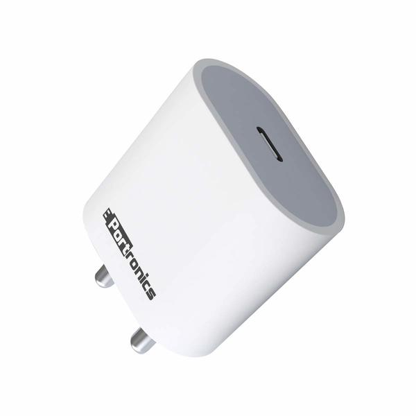 Buy Portronics Adapto 20 Type C 20W Fast PD/Type C Adapter Charger with Fast Charging for iPhone 12/12 Pro/12 Mini/12 Pro Max/11/XS/XR/X/8/Plus, iPad Pro/Air/Mini, Galaxy 10/9/8 (Adapter Only) White on EMI