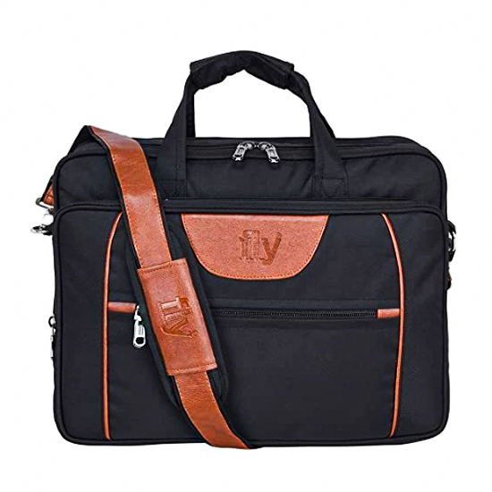 Buy Fly Fashion 15.6 inch Nylon Expandable Laptop Office Bag For Men & Women Messenger Briefcase-Black on EMI