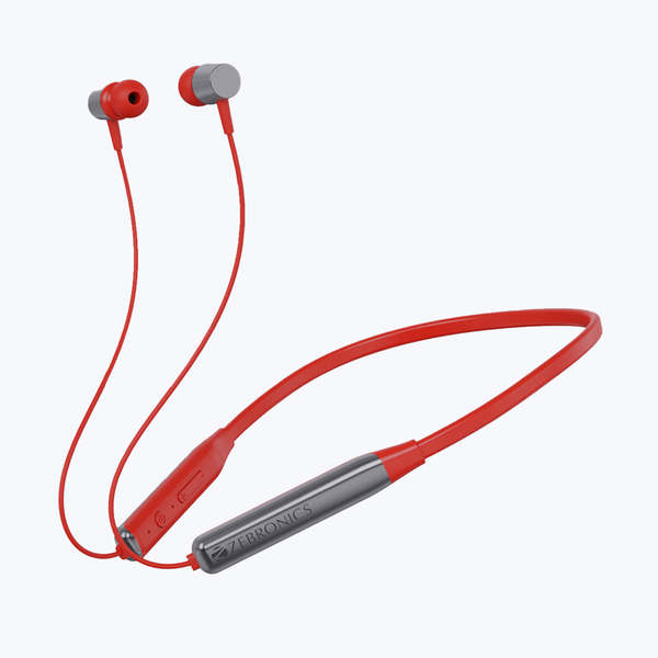 Buy Zebronics Zeb-Lark Wireless in Ear Neckband Earphone with BT 5.0, Rapid Fast Charging, Up to 17H Battery Life, Dual Pairing, Call Function, Splash Proof, Magnetic Earpiece (Red) on EMI