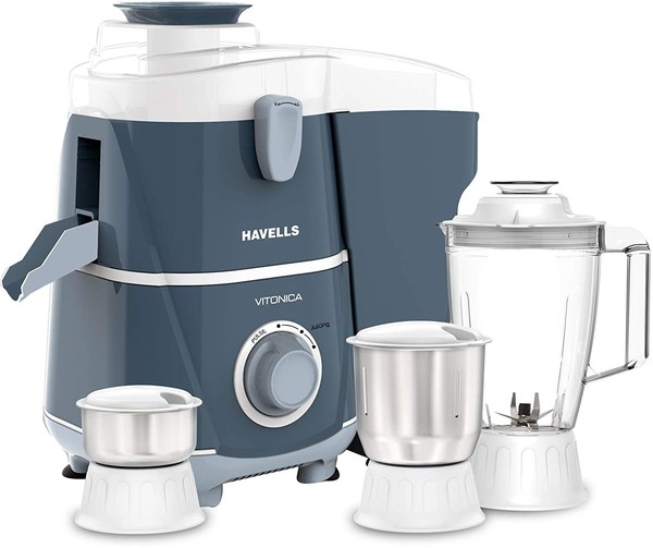 Buy HAVELLS Vitonica 500 W Juicer Mixer Grinder (3 Jars, White - Light Blue) on EMI