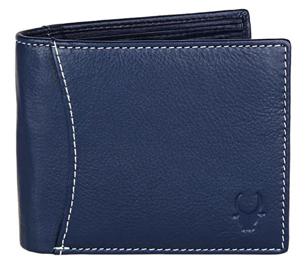 Buy Wildhorn Leather Wallet For Men Blue (Blue) on EMI