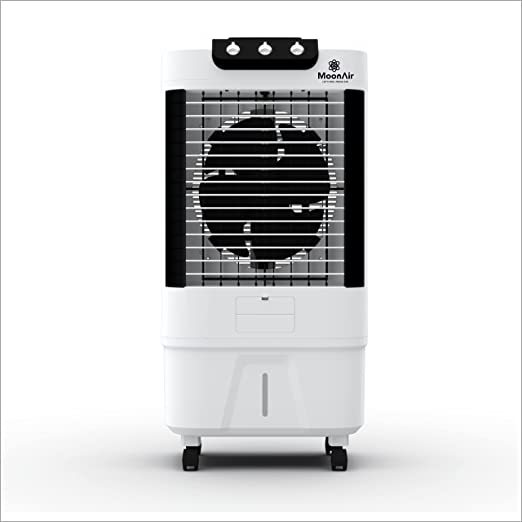 Buy Moonair PlasticDiamond 70 Desert Air Cooler With 70 Liters Water Tank; Large Ice Chamber; 5 Fin Power Flow Blade; Castor Wheels For easy Movement; 4 Way Air Deflection; (70-L , Black and White) on EMI