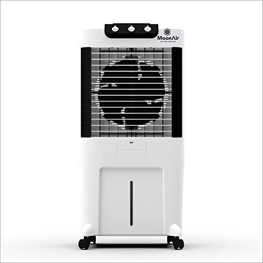 Buy Moonair PlasticDiamond 100 Desert Air Cooler With 100 Liters Water Tank; Large Ice Chamber; ice Shower Technology, 5 Fin Power Flow Blade; Castor Wheels For easy Movement (100-L , Black and White) on EMI