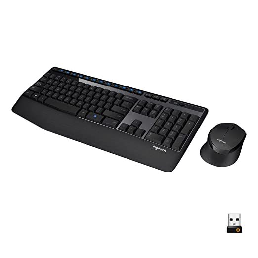 Buy Logitech MK345 Wireless Combo Full-Sized Keyboard with Palm Rest and Comfortable Right-Handed Mouse, 2.4 GHz Wireless USB Receiver, Compatible with PC, Laptop - Black on EMI