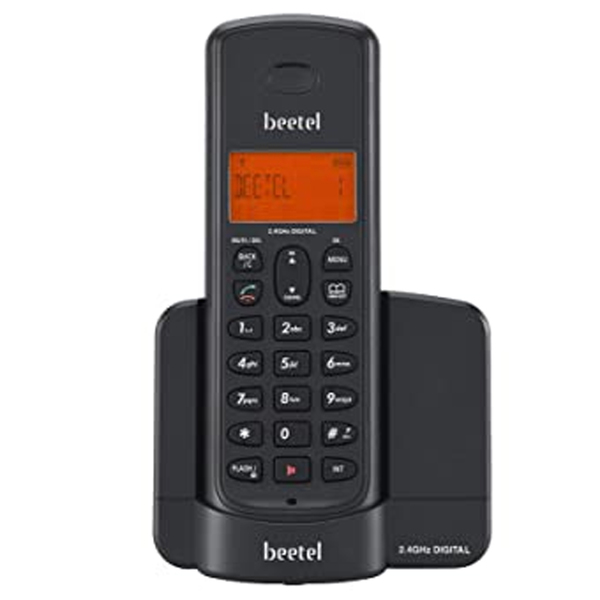 Buy Beetel X90 Cordless 2.4Ghz Landline Phone with Caller ID Display, Stores 50 Contacts, Upto 8Hrs of Talk time, Solid Build Quality, Alarm Function, Auto Answer, Mute & Flash Function (Black X90) on EMI