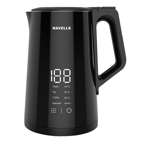 Buy Havells I-Conic 1.5 Litre Digi Kettle with double wall and 304 stainless steel tank (Black) on EMI