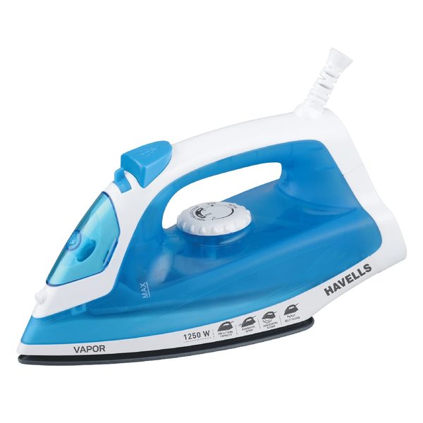 Buy Havells Vapor 1250 W Steam Iron with Teflon Coated Sole Plate, Self Cleaning Function, Vertical & Horizontal Ironing & 2 Years Warranty. (Blue) on EMI