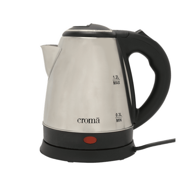 Buy Croma 1.2 Litres 1500 Watts Electric Kettle (Crak3057, Detachable Base, Silver) (Silver) - A Tata Product on EMI