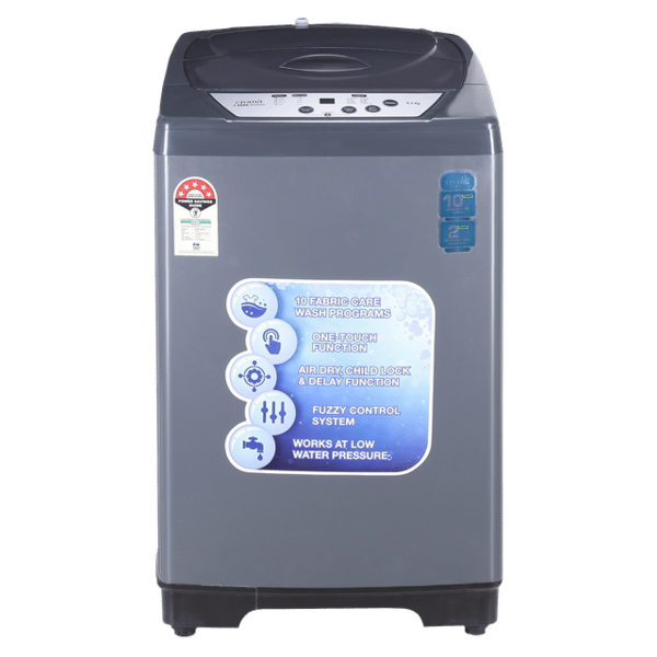 Buy Croma 6.5 Kg 5 Star Fully Automatic Top Load Washing Machine (Fuzzy Control, Grey) With 2 Years Warranty (Grey) - A Tata Product on EMI
