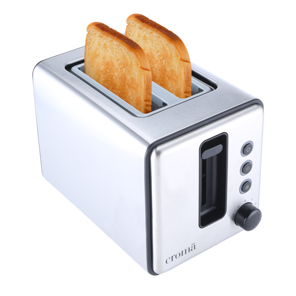 Buy Croma 750 W 2 Slice Pop Up Toaster With Reheat Function (Silver) Years Warranty - A Tata Product on EMI