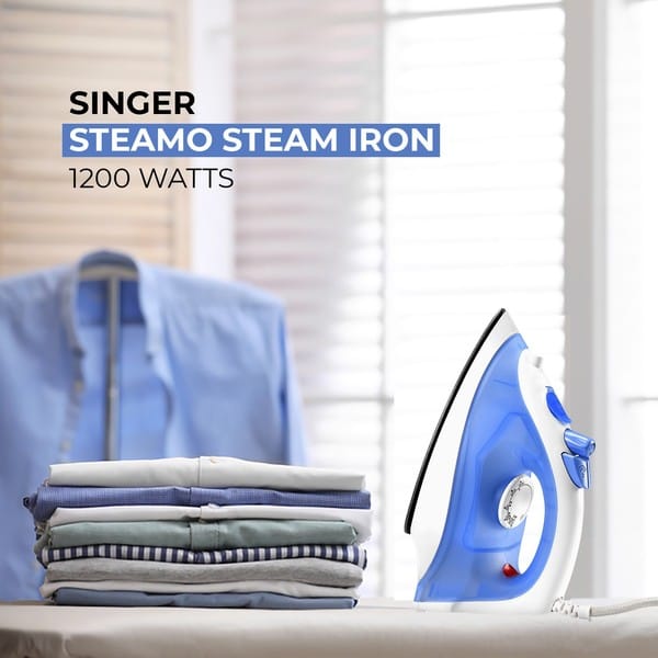 Buy Singer Steamo 1200 W Steam Iron (White, Blue) on EMI