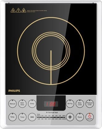 Buy Philips Viva Collection Induction Cooker with Extra Safe Automatic Off Function, 2100Watts, Temperature Control, 6 Preset Menus (HD4929/01) on EMI