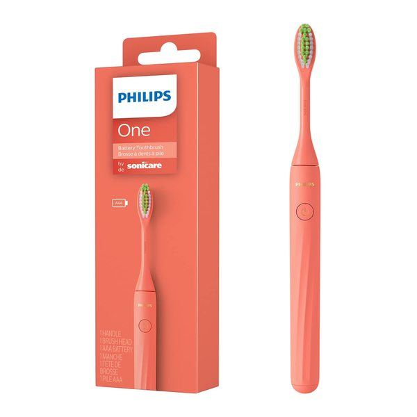 Buy Philips One Electric Toothbrush by Sonicare HY1100/51 - Micro vibrations, Soft bristles that gently polish and whiten teeths, 3 month battery life, 2 Minute Timer and Quadpacer (Orange) on EMI