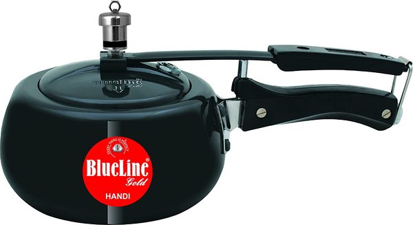 Buy BLUE LINE GOLD Hard Anodized Handi Inner Lid Aluminium Pressure Cooker, Black (Non Induction Compatible, 2 Litre) on EMI