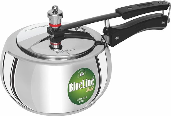 Buy BLUE LINE GOLD Stainless Steel Induction Compatible Handi Inner Lid Pressure Cooker, Silver (3 Litre) on EMI